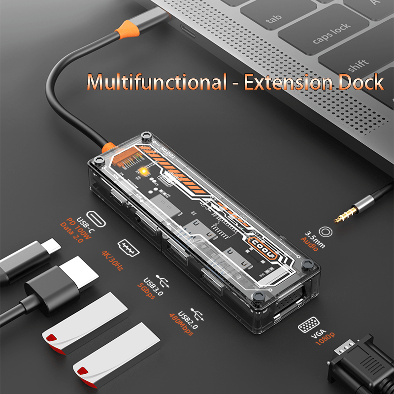Docking Station Usb C - Hub USB-C 6-w-1 do MacBook Pro/Air,